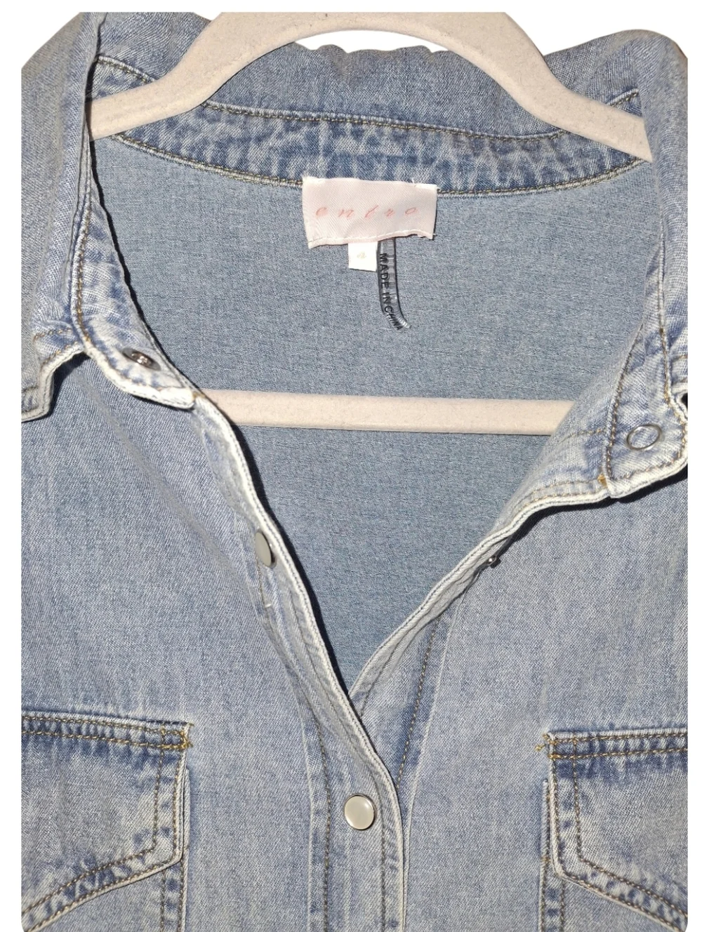 Nwot Entro Raw Hem Ruffled Denim Western Rodeo Dress Size Small - Picture 4 of 6